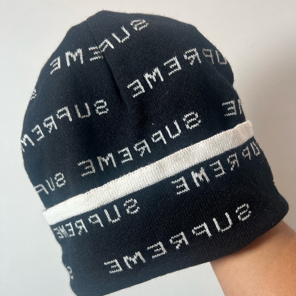 👕🌶 Brand New With Tags SS20 Supreme "Logo Repeat" Knitted Beanie